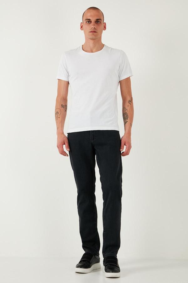 Buratti Pamuklu Comfort Fit Yüksek Bel Boru Paça Jeans Erkek Kot Pantolon 4411S88TEXAS SİYAH - Image 1