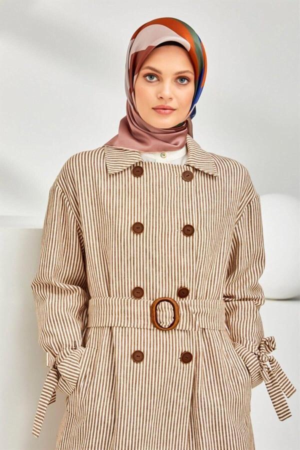 Armine Yeni Nostalji Serisi Ipek Twill Eşarp Tesettür Nağme 8301D-82 - Image 1