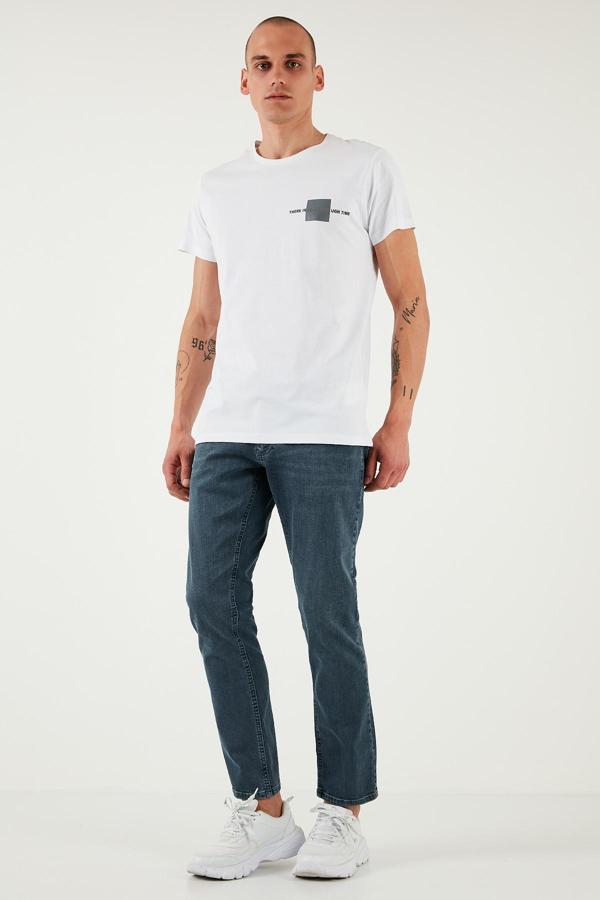 Buratti Streç Pamuklu Regular Fit Normal Bel Boru Paça Jeans Erkek Kot Pantolon 2201S73PARMA MAVİ - Image 1