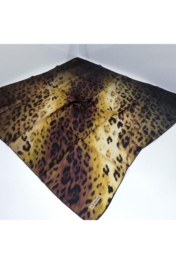 Armine 8260-09 Kadın Ipek Eşarp Leopar Desenli - Image 1