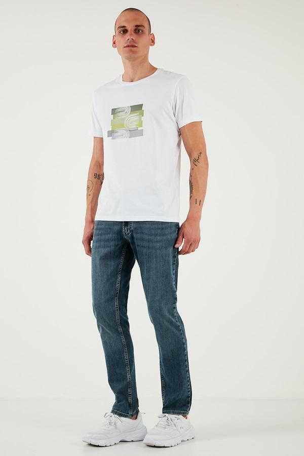 Buratti Pamuklu Regular Fit Normal Bel Boru Paça Jeans Erkek Kot Pantolon 2211S76PARMA MAVİ - Image 1