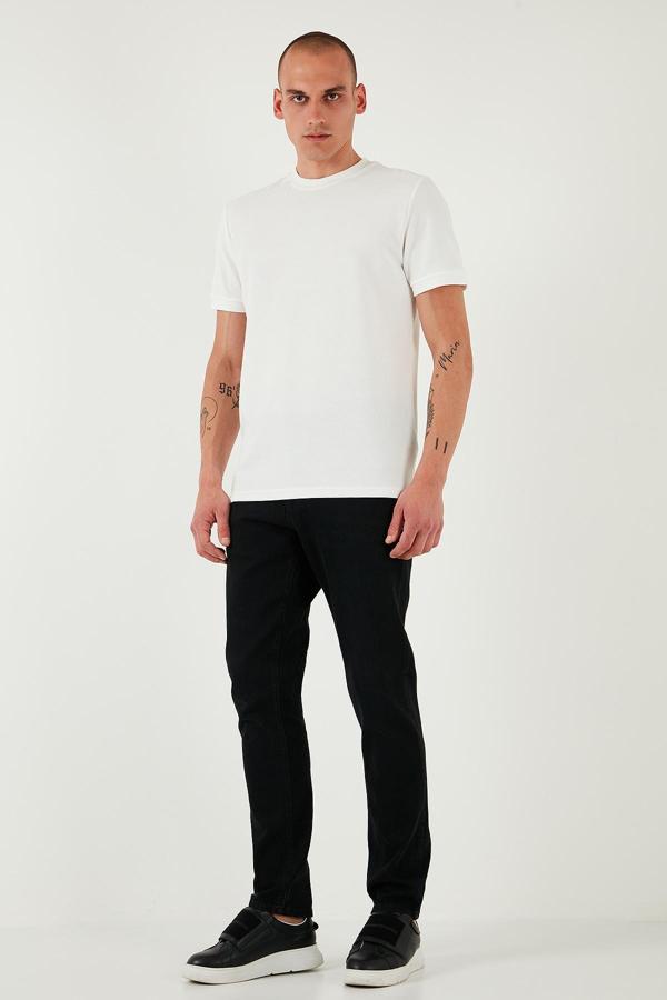 Buratti Streç Pamuklu Slim Fit Yüksek Bel Dar Paça Jeans Erkek Kot Pantolon 3300S55TOKYO SİYAH - Image 1