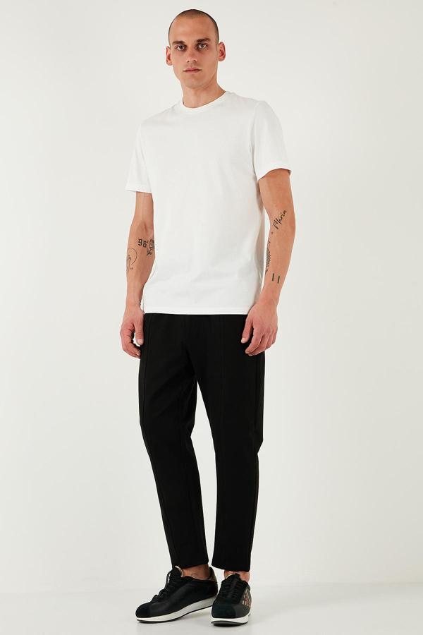 Buratti Pamuklu Regular Fit Yüksek Bel Düz Paça Çimalı Jogger Erkek Pantolon 5908058 SİYAH - Image 1