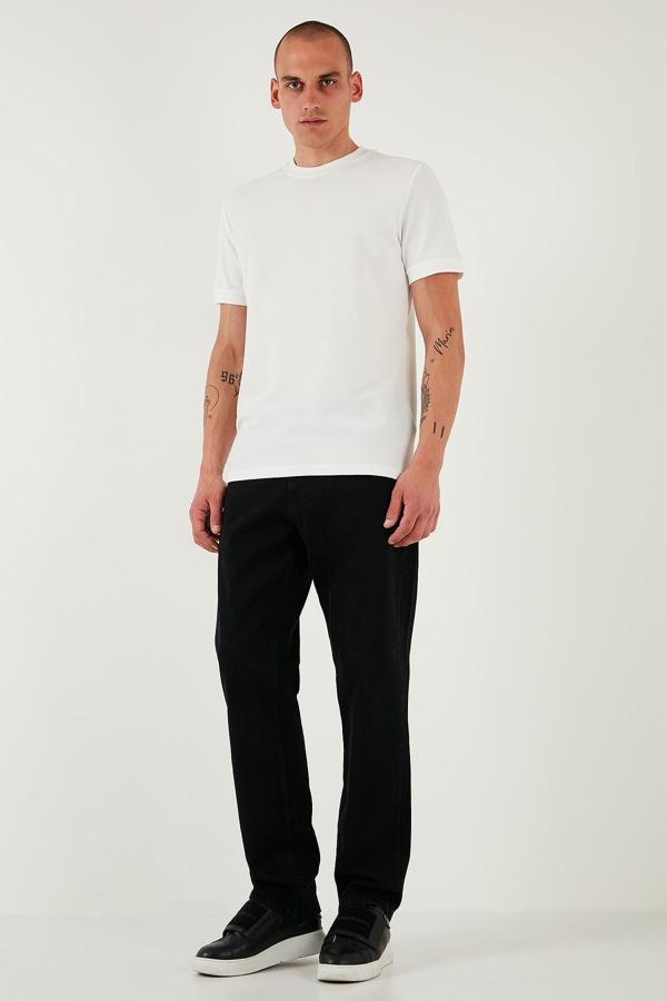 Buratti Streç Pamuklu Comfort Fit Yüksek Bel Boru Paça Jeans Erkek Kot Pantolon 4411S55TEXAS SİYAH - Image 1