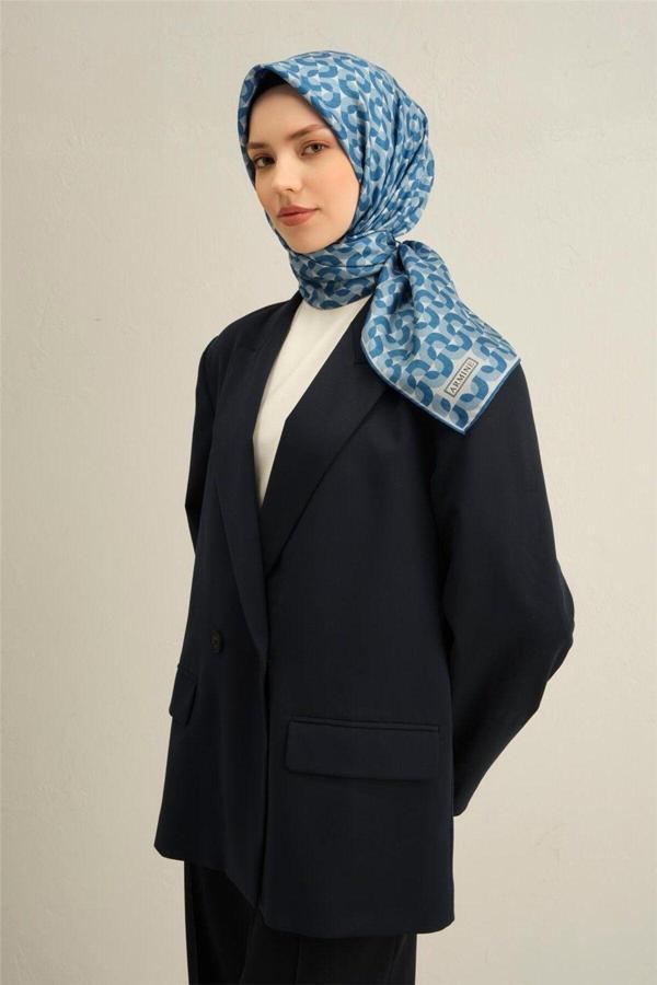 Armine Desenli Saf Ipek Twill Eşarp 9321- 04 - Image 1