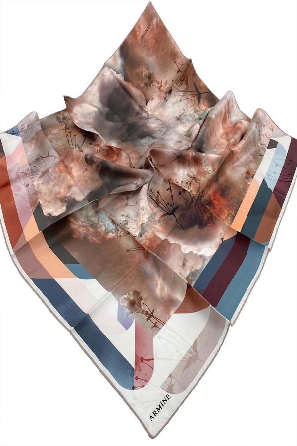 Armine Kadın  Nostalji Serisi Ipek Twill Eşarp 8354D-80 - Image 1
