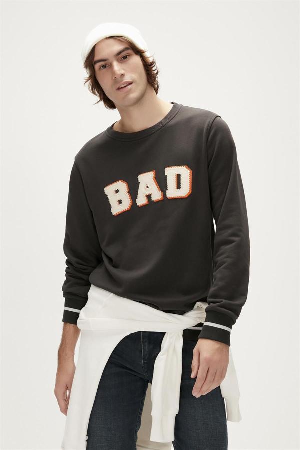 Bad Bear 23.02.12.013-Fw Felt Crewneck Erkek Sweat Shirt - Image 1