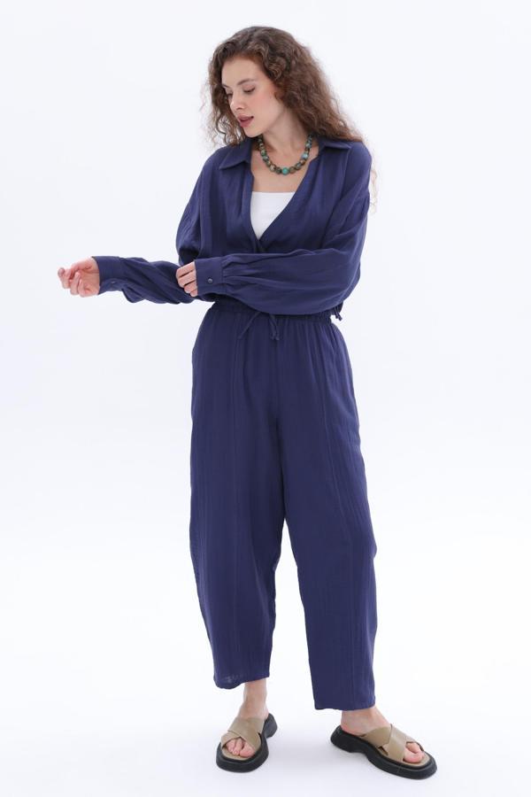 Allday 24Ds77093Al0 Cepli Müslin Kadın Pantolon - Image 1