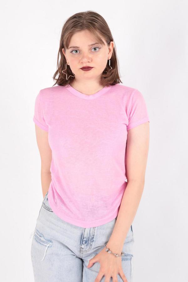 Busem S0016230 Kadın Flamlı İnce T-Shirt - Image 1