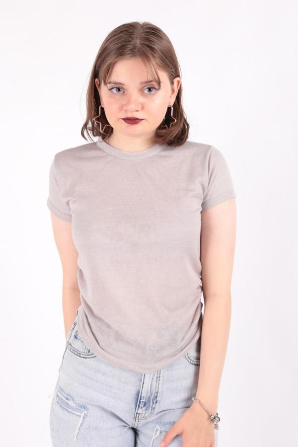 Busem S0016230 Kadın Flamlı İnce T-Shirt - Image 1