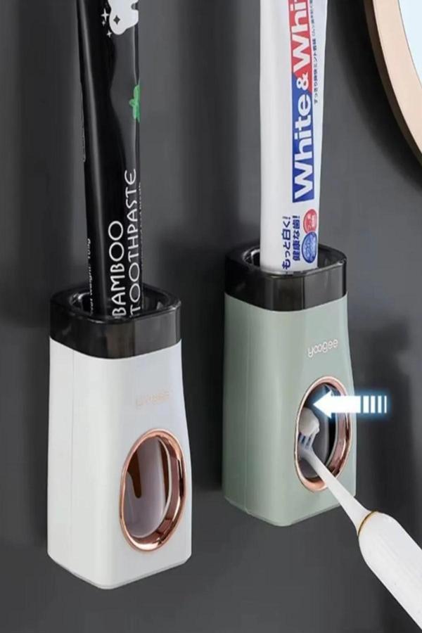 TİNEKE Lüxs Otomatik Diş Macun Sıkacağı Diş Fırçası Tutucu Yapışkanlı Banyo Organizer 1 ADET - Image 1