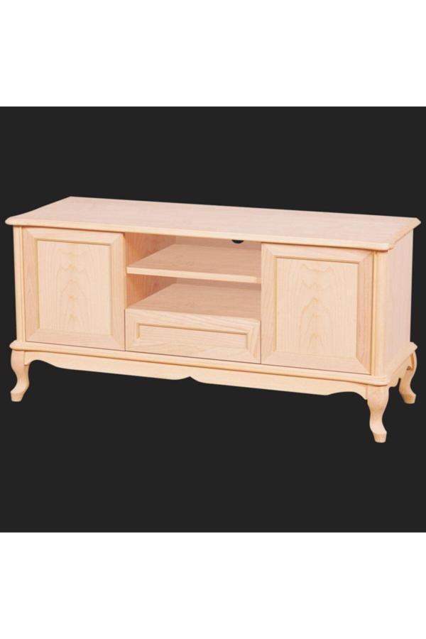 Evim-E Aksesuar 120 Cm Lükens Ayaklı Ahşap Tv Sehpası Hâm & Cilasız - Image 1