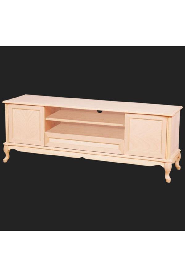 Evim-E Aksesuar 160 Cm Lükens Ayaklı Ahşap Tv Sehpası Hâm & Cilasız - Image 1