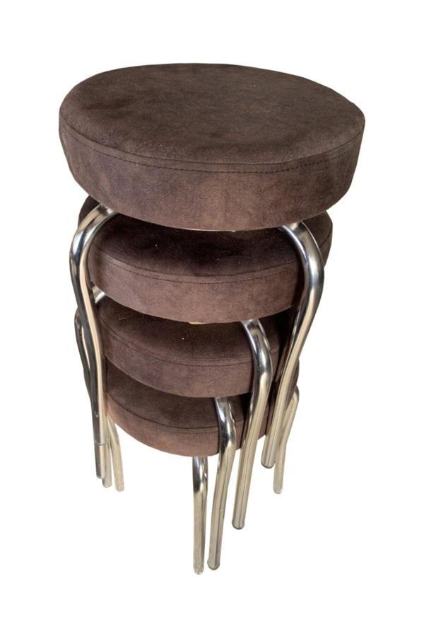 Evim-E Aksesuar 4 Adet 1.2 Mm Metal Kaz Ayağı Tabure Kumaş Döşemeli - Image 1