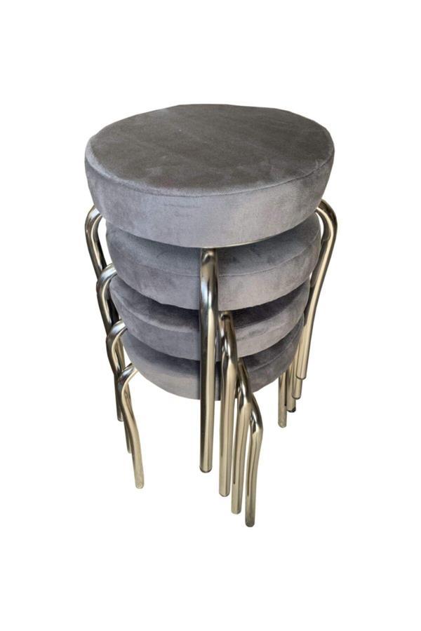 Evim-E Aksesuar 4 Adet 1.2 Mm Metal Kaz Ayağı Tabure Kumaş Döşemeli - Image 1