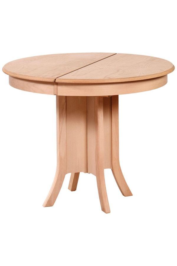 Evim-E Aksesuar 93Cm Yuvarlak Ortadan Ayaklı Açılır Masa Ahşap Ham&Cilasız - Image 1
