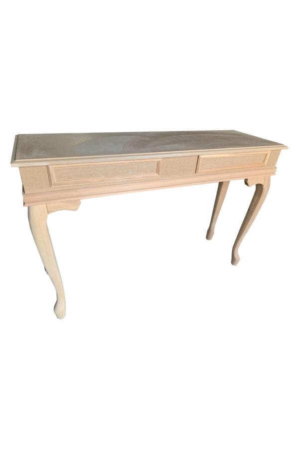 Evim-E Aksesuar Lükens Ayaklı Tamamı Ahşap 120 Cm Dresuar Ham& Cilasız - Image 1