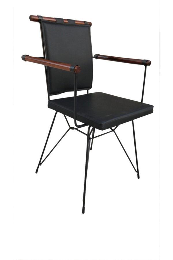 Evim-E Aksesuar Metal Ahşap Karışımı Penyez Sandalye Cafe & Mutfak & Bahçe & Restaurant - Image 1