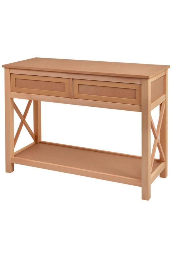 Evim-E Aksesuar Çapraz Dresuar 110 Cm Ham  Cilasız Tamamı Ahşap - Image 1