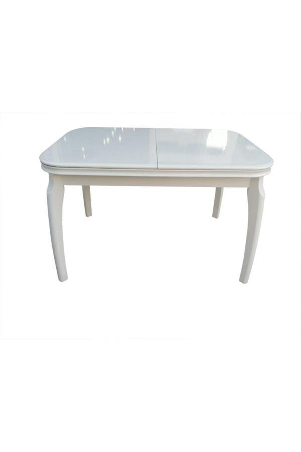 Evim-E Aksesuar Muz Masa 80X120 Açılır Kapanır Lake Beyaz Ahşap - Image 1
