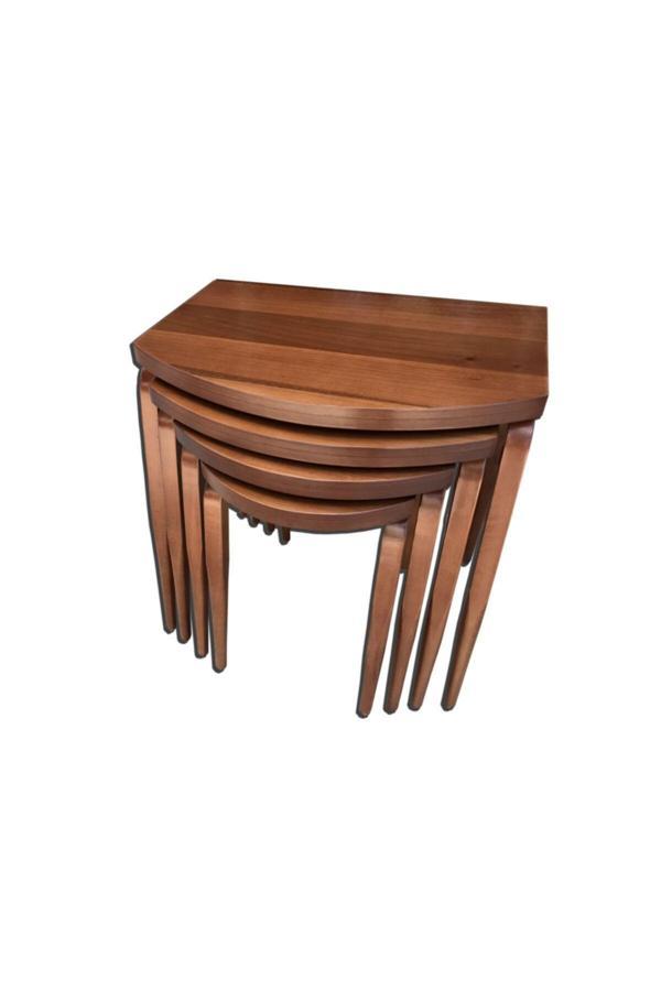 Evim-E Aksesuar D Zigon Sehpa 4'Lü Ceviz Kaplamalı (Tamamı Ahşap) - Image 1