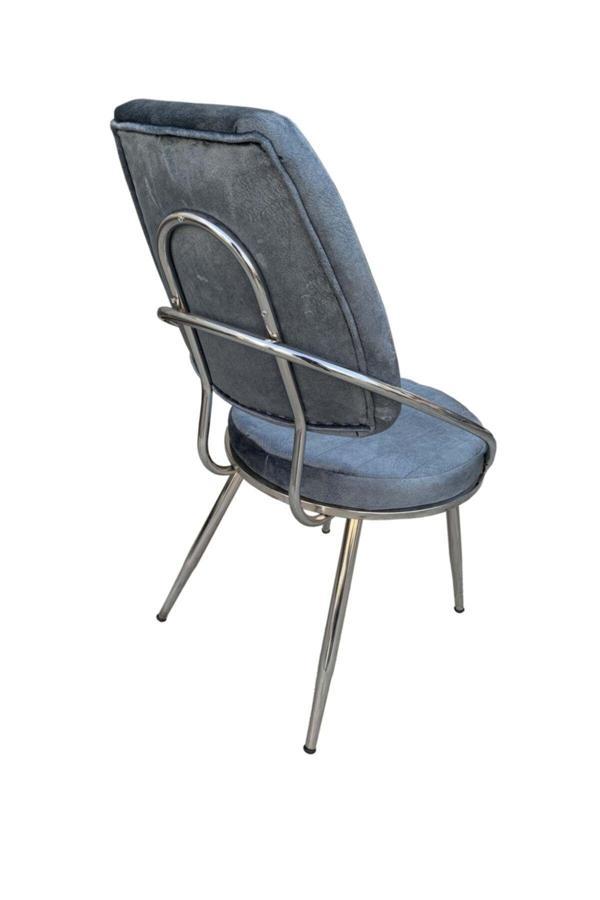 Evim-E Aksesuar Inci Yarım Kollu, Sırt Destekli Ortapedik Oturumlu Metal Sandalye-Nikelajlı - Image 1