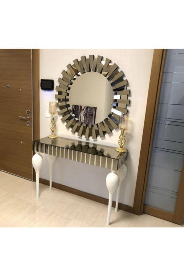 Evim-E Aksesuar Tombul Aynalı Dresuar 110Cm Şanel Ayna Takımı - Image 1