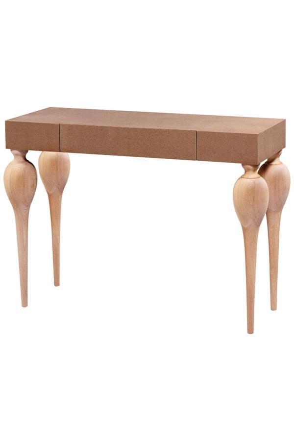 Evim-E Aksesuar Tornalı Tombul Dresuar 110 Cm Ham & Cilasız Tamamı Ahşap - Image 1