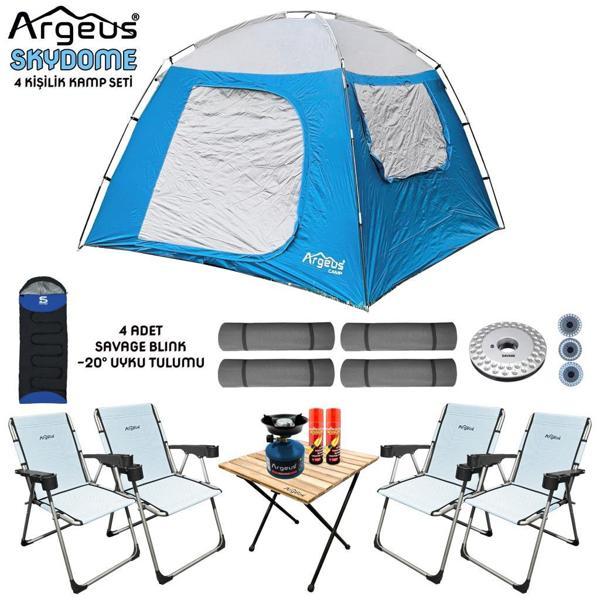 Argeus Skydome 4 Kişilik 3 Mevsim Kamp Çadırı Seti - Image 1
