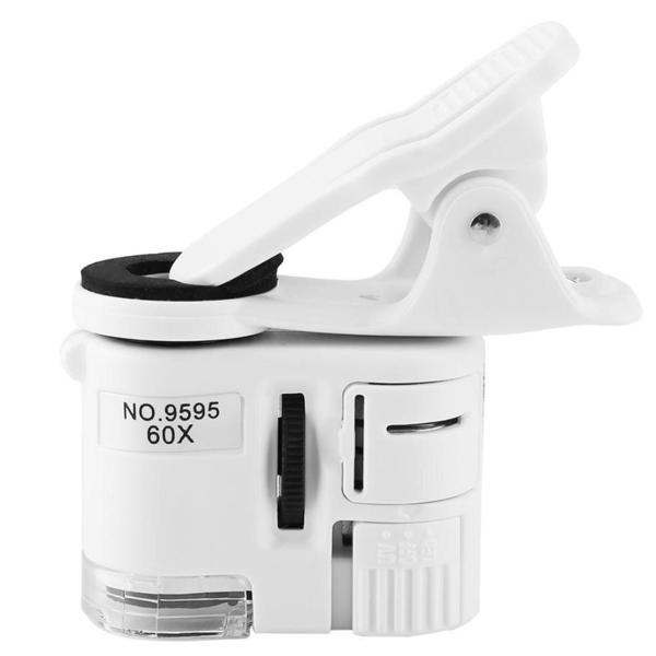 60X Mini Cep Telefonu Için Mandallı Mikroskop Uv Ledli Büyüteç Model AL2431 - Image 1