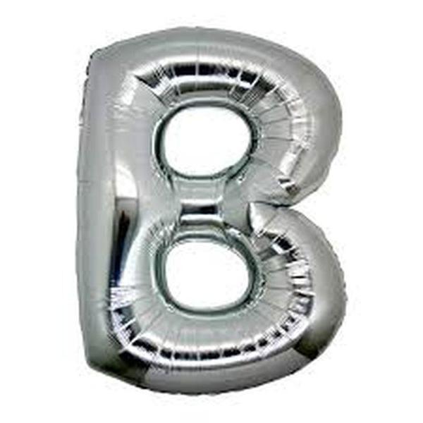 B Harf Folyo Balon Gümüş Renk  40 inç - Image 1