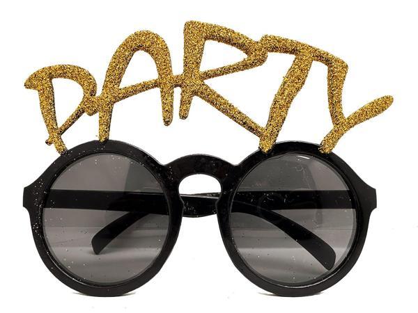 Altın Simli Party Yazılı Parti Gözlüğü Show 15x7 cm - Image 1