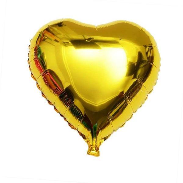 Kalp Balon Folyo Sarı 60 cm 24 inç - Image 1
