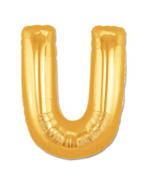 U Harf Folyo Balon Altın Renk  40 inç - Image 1