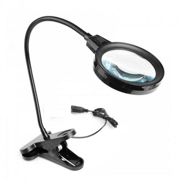 12 Led Clipslı Işıklı Büyüteç Işıklı Masa Lambası Çalışma Lambası - Image 1
