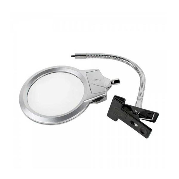 2.5X130 Mm 5X24 Mm Led Aydınlatmalı Büyüteç Masa Üstü Metal Hortum Mandallı Mg15124-C - Image 1