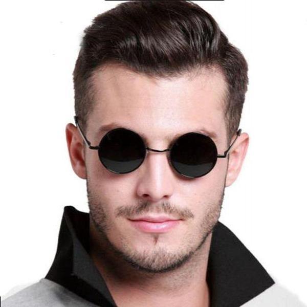 Yuvarlak Cam John Lennon Tarzı Gümüş Çerçeveli Siyah Gözlük - Image 1
