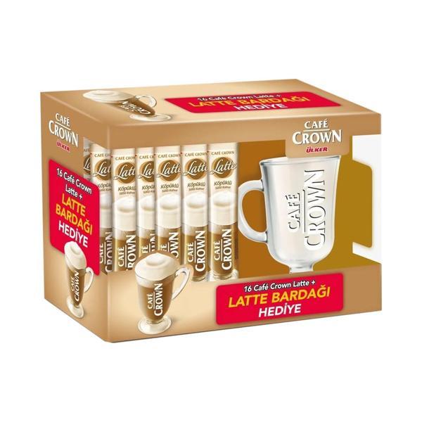 Cafe Crown Latte 16'lı Paket + Bardak Hediyeli - Image 1