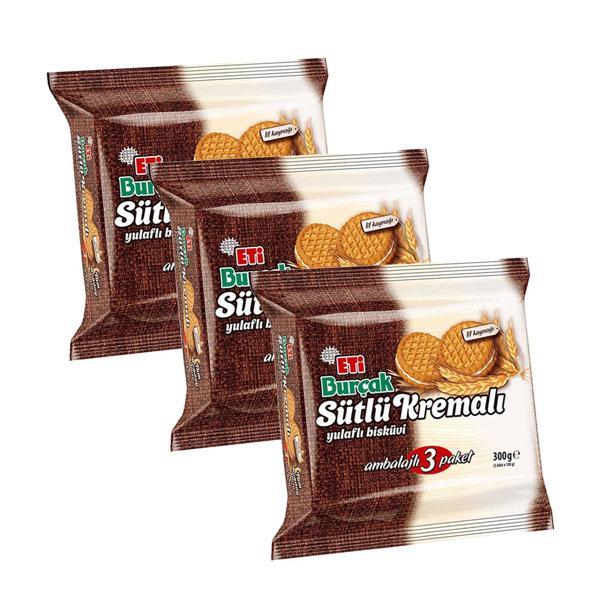 Eti Burçak Sütlü Kremalı 300 gr (3x100 gr) x 3 Adet - Image 1