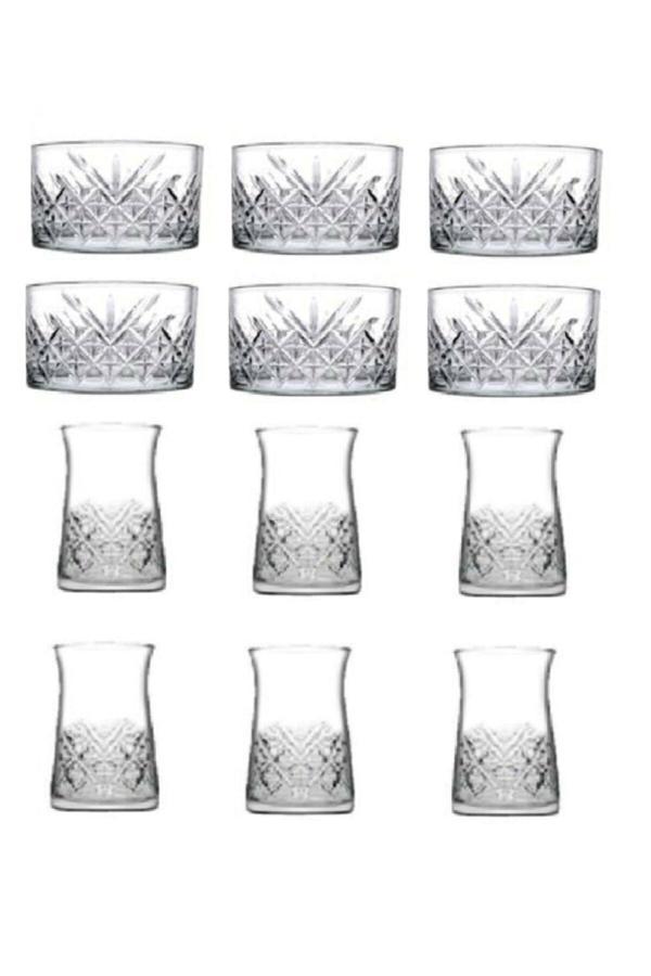 Paşabahçe timeless kristal çay bardağı - çerezlik sunum seti 24 prç. - Image 1
