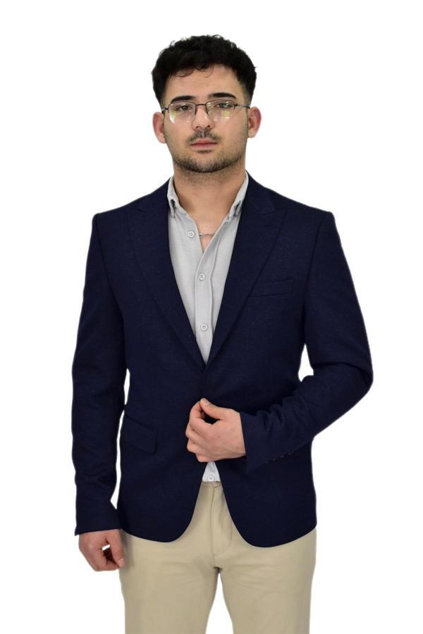 Erkek Lacivert Tek Spor Ceket BGL-ST04467 - Image 1