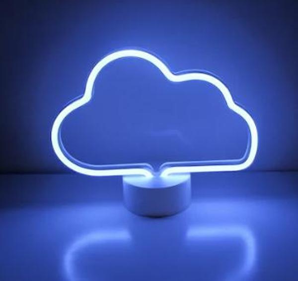 Neon Işıklı Bulut Masa Gece Lambası USB+Pil - Image 1