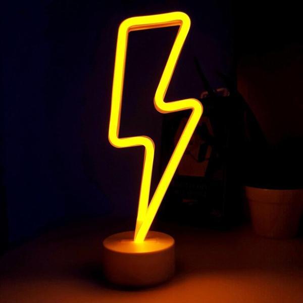 Neon Işıklı Şimşek Lamba USB ve Pilli - Image 1