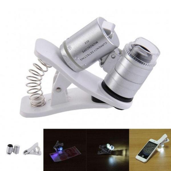 Evrensel Led Işıklı Mini Cep Mikroskobu Tüm Kameralı Telefonlar Için 9882-W - Image 1