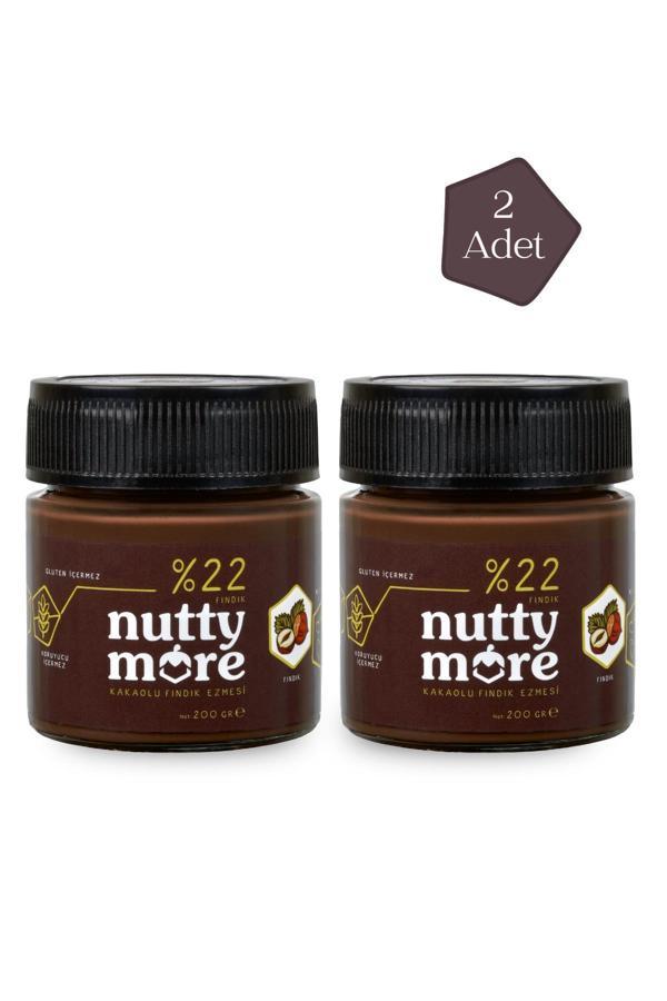 Nutty More %22 Kakaolu Fındık Ezmesi 200 gr x 2 Adet - Image 1