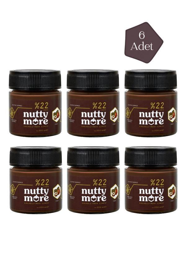 Nutty More %22 Kakaolu Fındık Ezmesi 200 gr x 6 Adet - Image 1