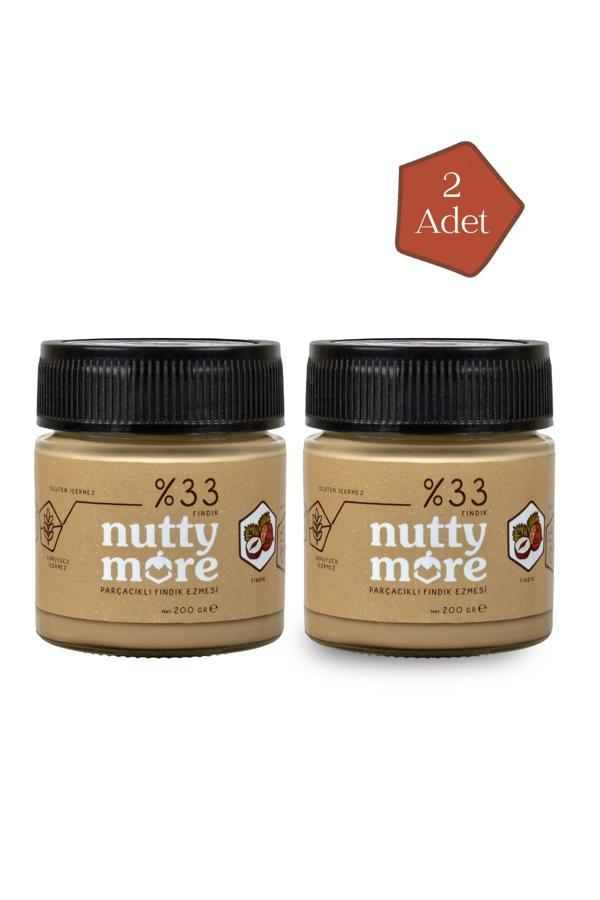 Nutty More %33 Fındık Parçacıklı Fındık Ezmesi 200 gr x 2 Adet - Image 1