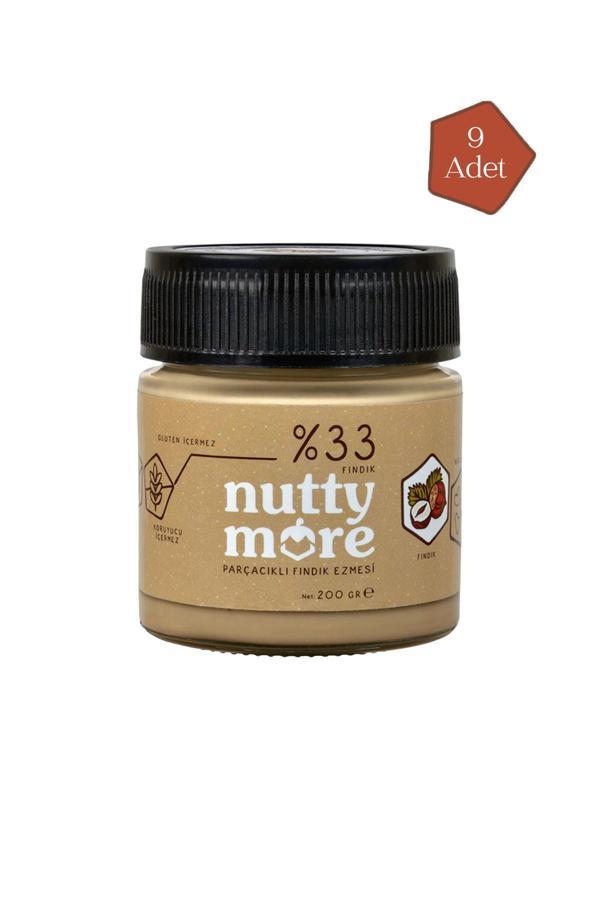 Nutty More %33 Fındık Parçacıklı Fındık Ezmesi 200 gr x 9 Adet - Image 1