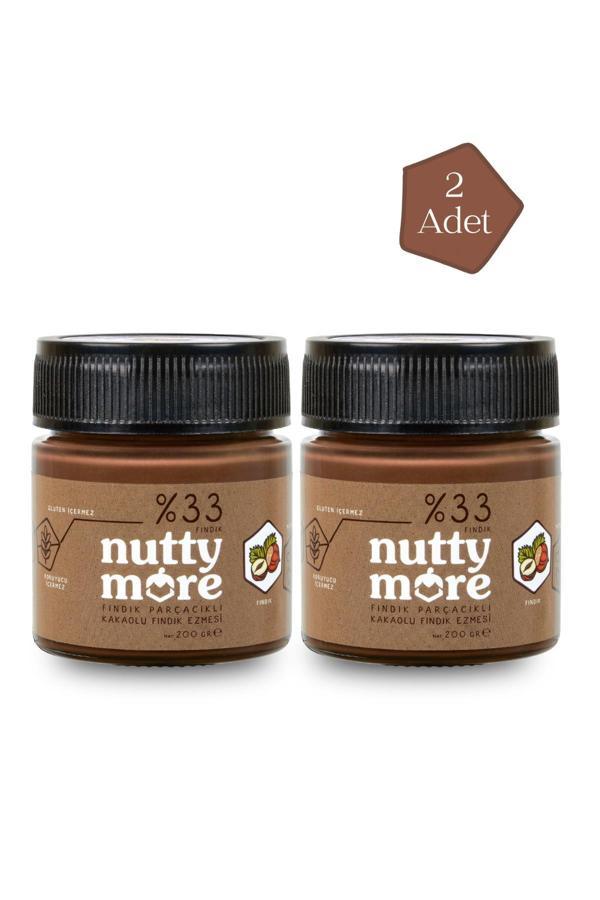 Nutty More %33 Fındık Parçacıklı Kakaolu Fındık Ezmesi 200 gr x 2 Adet - Image 1