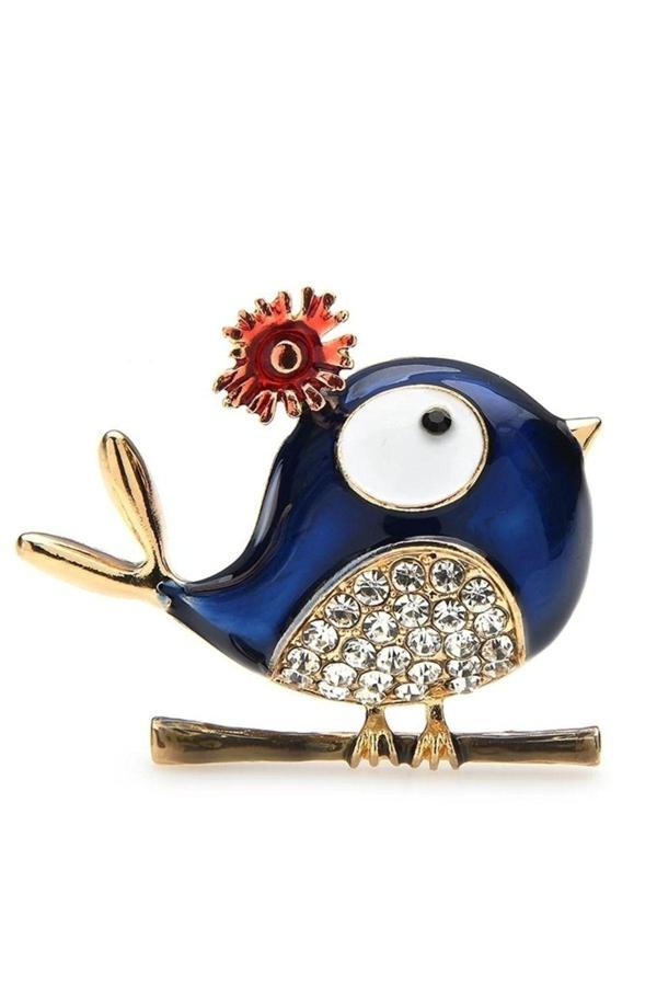 Lacivert Şirin Kuş Broş Ve Kolye Ucu - Image 1